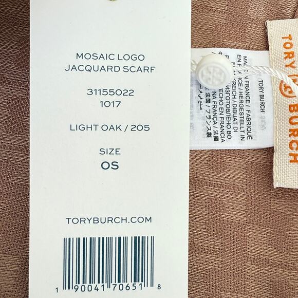 Last 2‼️TORY BURCH MOSAIC LOGO JACQUARD SCARF - Picture 7 of 7